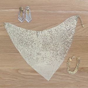 Whiting & Davis Gold/Silver Mesh Necklace Set